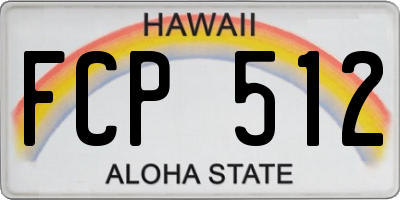 HI license plate FCP512
