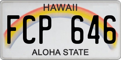 HI license plate FCP646