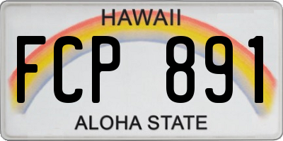 HI license plate FCP891