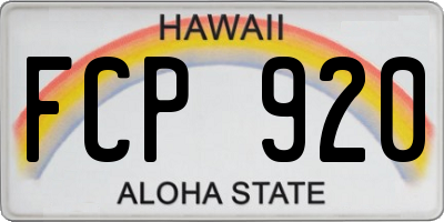 HI license plate FCP920