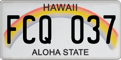 HI license plate FCQ037