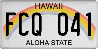 HI license plate FCQ041