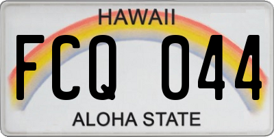 HI license plate FCQ044