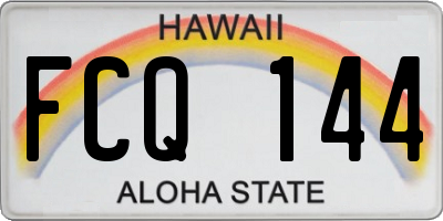 HI license plate FCQ144