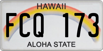 HI license plate FCQ173