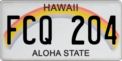 HI license plate FCQ204