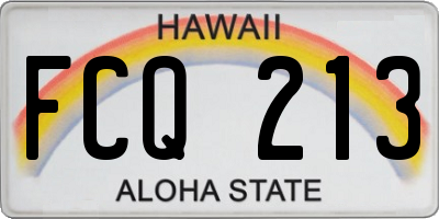 HI license plate FCQ213