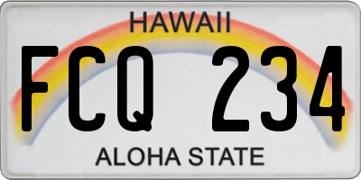 HI license plate FCQ234