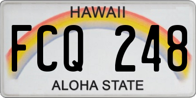 HI license plate FCQ248