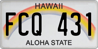 HI license plate FCQ431