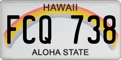 HI license plate FCQ738