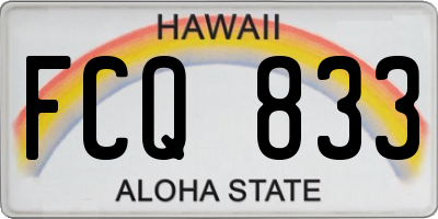 HI license plate FCQ833