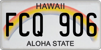 HI license plate FCQ906