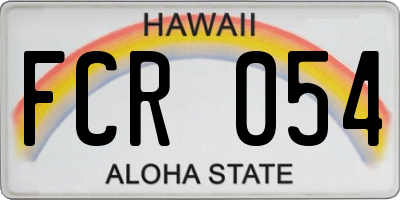 HI license plate FCR054