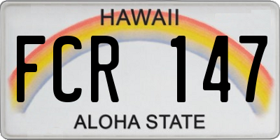 HI license plate FCR147