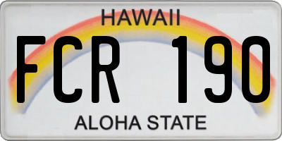 HI license plate FCR190