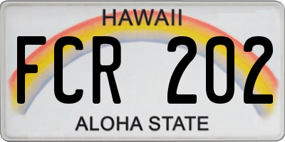 HI license plate FCR202