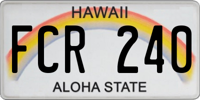 HI license plate FCR240
