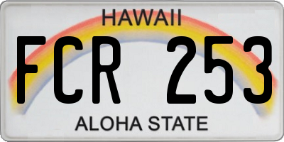 HI license plate FCR253