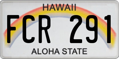 HI license plate FCR291