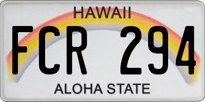 HI license plate FCR294