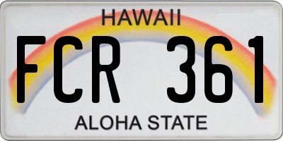 HI license plate FCR361