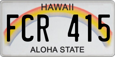HI license plate FCR415