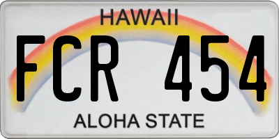 HI license plate FCR454