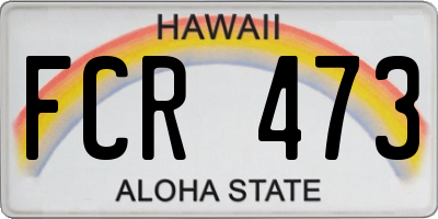 HI license plate FCR473