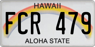 HI license plate FCR479