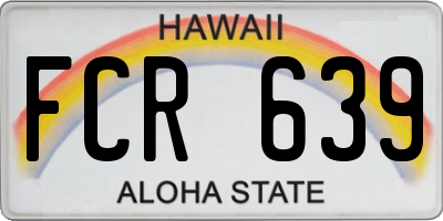 HI license plate FCR639