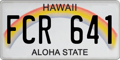 HI license plate FCR641