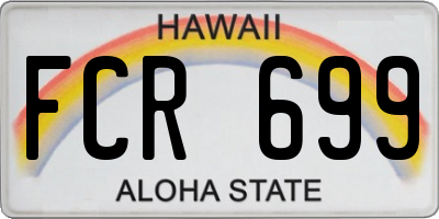 HI license plate FCR699