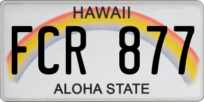 HI license plate FCR877