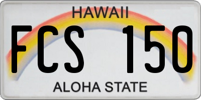HI license plate FCS150