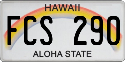 HI license plate FCS290