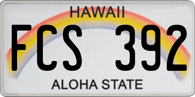 HI license plate FCS392