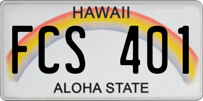 HI license plate FCS401
