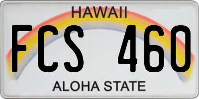 HI license plate FCS460