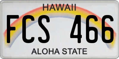 HI license plate FCS466