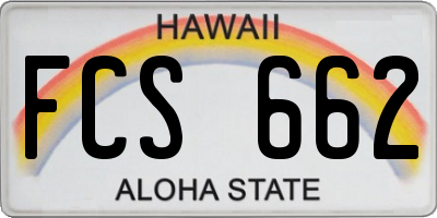 HI license plate FCS662