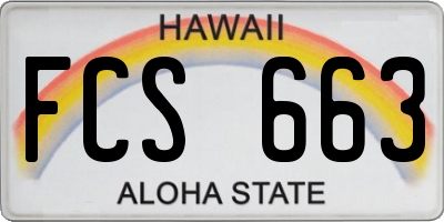 HI license plate FCS663