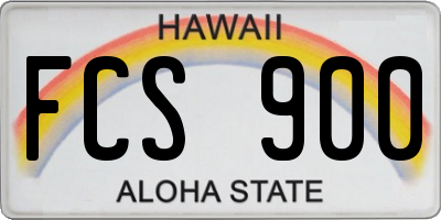 HI license plate FCS900