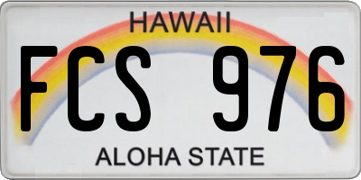 HI license plate FCS976