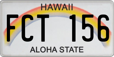 HI license plate FCT156