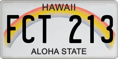HI license plate FCT213