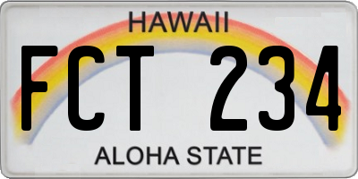 HI license plate FCT234