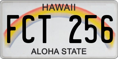 HI license plate FCT256