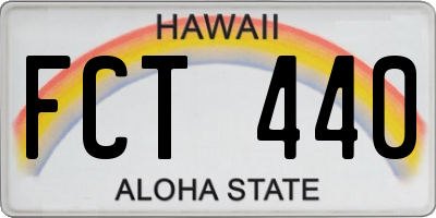 HI license plate FCT440