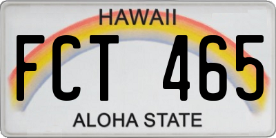 HI license plate FCT465